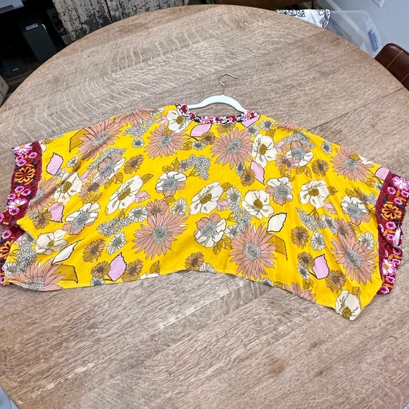 By Anthropologie Floral Vibrant Kimono OSFA - Picture 7 of 16